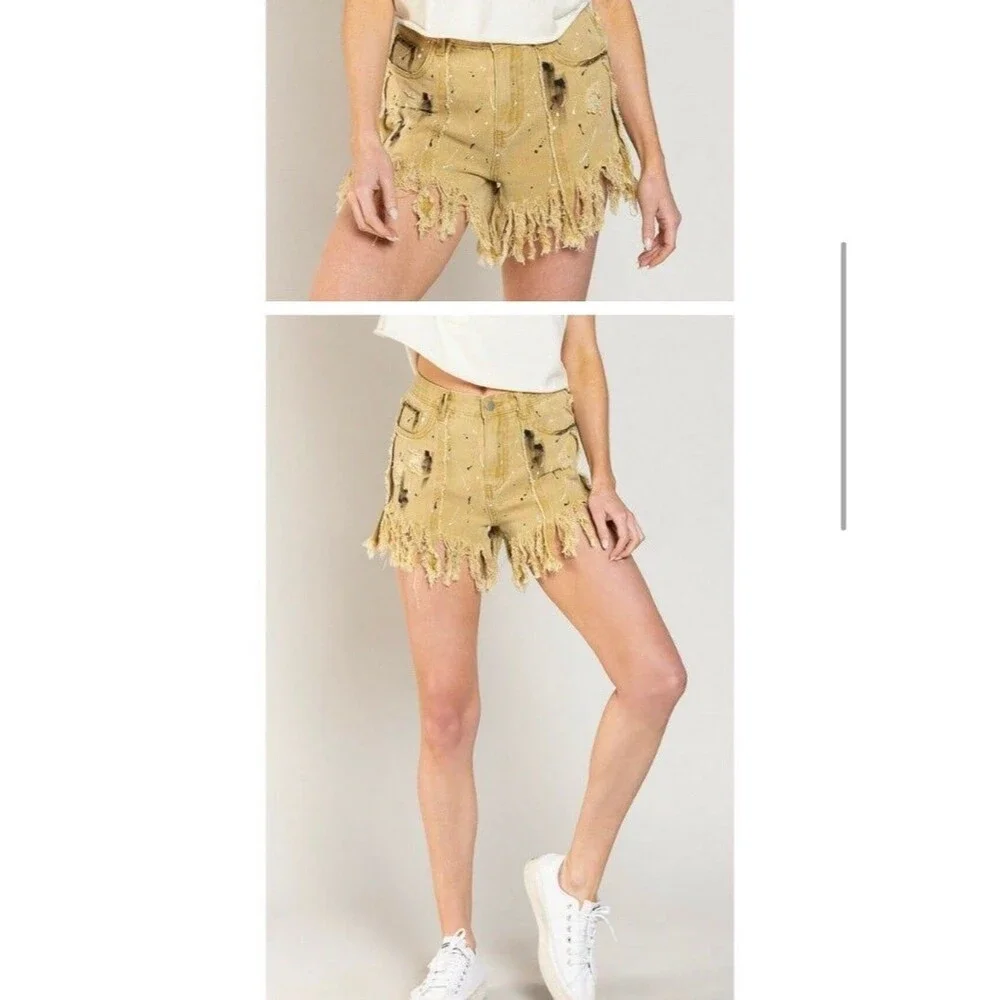 POL Shorts pol denim pol jean shorts pol fringe pol jeans womens medium 6 7 8